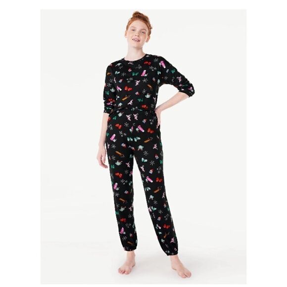 Women’s Ultra Soft Long Sleeve T-Shirt & Joggers 2-Piece Pajama Lounge Size XL - Picture 3 of 5